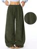 Women's Clothing High Waist Casual Wide Leg Pants For Women Drawstring Drape Lazy Fashion Versatile Bottoms_ecoleips.com