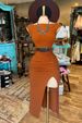 Women's Clothing Ladies Knitted Slit Slim Tight Dress_ecoleips.com