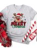 European And American Cross-border Foreign Trade Wholesale Clothing Christmas-themed Round-neck Plus-size Short-sleeve_ecoleips.com