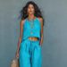 New European American Cross-border Foreign Trade Women's 2-piece Set: Sleeveless Camisole And Wide-leg Long Pants_ecoleips.com