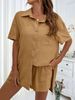 K Vintage-style Open-front Cardigan And Shorts Set For Women, Combining Fashion, Elegance, And Casual Wear. No Inner Lining_ecoleips.com