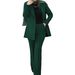 Women's Plus Size Autumn Jacket Professional Solid Color Two Piece Set With High Waisted Trousers New Style_ecoleips.com