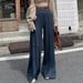 Women’s Clothing spring niche simple high waist pleated design drape straight loose wide leg mopping casual pants for women_ecoleips.com