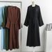 Women's Dubai Two-Piece Set Robe Tie Large Size Ice Silk Wrinkle Dress_ecoleips.com
