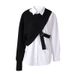 Oversized Knit Duster & Asymmetrical Shirt Set – Minimalist Two-Piece For Work & Weekend (One-Size, Cotton-Blend Wrinkle-Resistant)_ecoleips.com