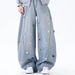 High-Waisted Floral Embroidered Straight Leg Jeans – Oversized Boyfriend Fit With Floor-Length Hem (Black/Blue, S-3XL)_ecoleips.com