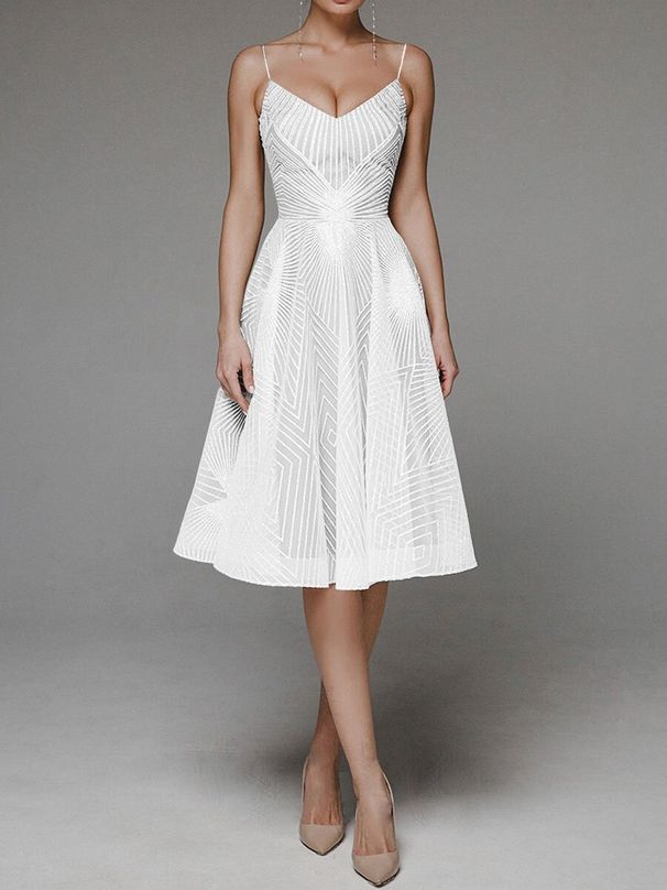 Women’s Clothing Spring/Summer New Women's Long Dress Sexy Strappy Embroidered Sleeveless Dress Dress_ecoleips.com