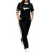Leopard Print Fashion Set Crew Neck Short Sleeve Drawstring Pants Women's Clothing European American Style Summer New 2026_ecoleips.com