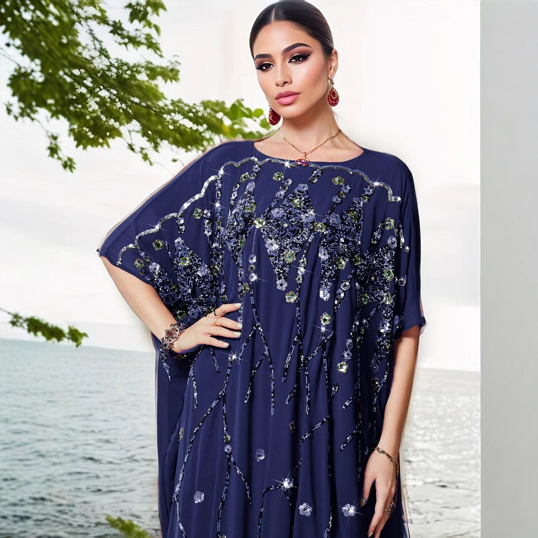 Order Ba3162 Heavy Industry Embroidered Bead Flower Cape, Hand-Sewn 3D Floral Gathering Robe And Long Skirt_ecoleips.com