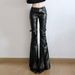 Aria Basics Dark-style Buckle Waist Hollow-out PU Casual For Women, 2025 Autumn European And American Low-waist Straight-leg Leather_ecoleips.com