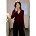French-style Elegant Gray V-neck Sweater For Women, Autumn/winter 2026 New Model, Can Be Worn An Outer Layer Or As A_ecoleips.com