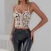 Women's Clothing Patchwork Mesh Fishbone Waist Corset Short Top Sexy Low Cut See Through Camisole_ecoleips.com