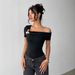 Women's Clothing Elegant Off-Shoulder T-Shirt Casual Fit Inner Top For Ladies Fashion_ecoleips.com