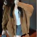 Cozy Cable Knit Cardigan – Soft Polyester-Spandex Blend, Oversized Open Front Sweater For Women, Cream & Khaki (One Size Fits Most)_ecoleips.com