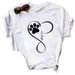 Independent Brand New White Plus-size Women's T-shirt With Heart And Animal Paw Prints For Summer_ecoleips.com