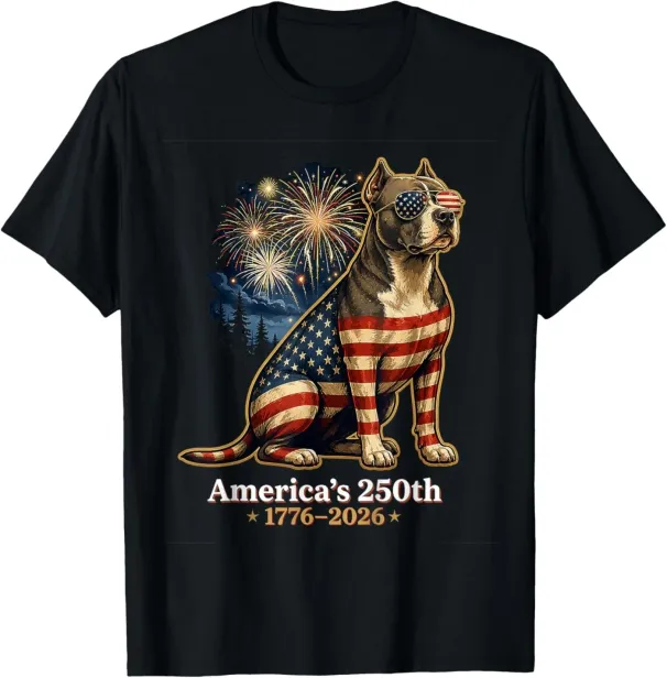 Women's T-Shirts Pitbull America's 250th Anniversary 1776 2026 T-Shirt_ecoleips.com