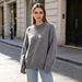 Women's Knitted Sweater Long Sleeve Thickened round Neck Casual Pullover Solid Color plus Size Loose Fit Autumn Winter European American Style_ecoleips.com