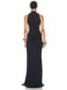 Blifanbo Turtleneck Off-shoulder Sleeveless Thigh Split High Waist Pleated Maxi Dress For Women Elegant Fashion Club Party Dress_ecoleips.com