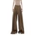 Aria Basics Brown Wide-Leg Suit For Women 2025 Spring And Autumn New High-Waisted Extra Wide Design Straight Loose Draped Casual_ecoleips.com