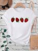 European And American Cross-border Foreign Trade Women's Clothing, Berry Pattern Printed Round-neck Short-sleeve T-shirt_ecoleips.com