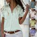 2026 Hot Sale Women's Fashion Printed Top Casual Short Sleeve Loose Button Shirt_ecoleips.com