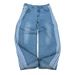 Women's Clothing Retro Street Striped Jeans Casual Wide Leg Pants Gothic Straight Leg Mopping Pants_ecoleips.com