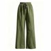 French Style Loose Fitting Trousers for Women Slightly Flared Casual Slimming Leg Lengthening Solid Color Straight Leg Bottoms_ecoleips.com