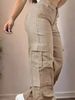 Women's High-Waisted Loose Casual Cargo Trousers Multi-Pocket Fashionable Bottoms For Market New Style_ecoleips.com