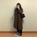 Women's Korean Style Suit Collar Woolen Overcoat High End Autumn Winter Fashion Mid Length Over The Knee Coat_ecoleips.com