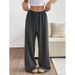Women's European American Style Sports Casual Pants Loose Slimming Wide Leg Fashionable Comfortable Fit Bottoms_ecoleips.com