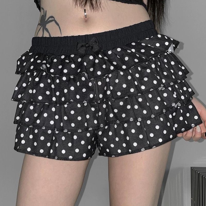 Summer Korean Style Girly Fashion Slim Fit Short Skirt European American Export Polka Dot Cake Skirt for Women_ecoleips.com