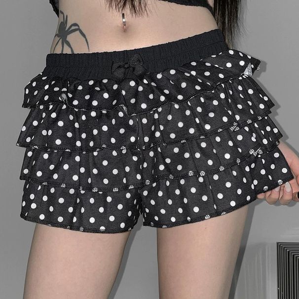 Summer Korean Style Girly Fashion Slim Fit Short Skirt European American Export Polka Dot Cake Skirt for Women_ecoleips.com