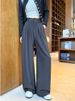 K New Women's Suit Pants With A High-end Feel And A Slimming Effect. Casual Pants With High Waist, Straight Leg, And Wide Leg_ecoleips.com