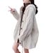 K Lazy Style Retro Hooded Sweater Knitted Cardigan For Women; Women's Clothing Loose Mid-length Knitted Coat._ecoleips.com