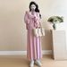 Autumn Korean Fashion Two-Piece Maternity Dress For Pregnant Women_ecoleips.com