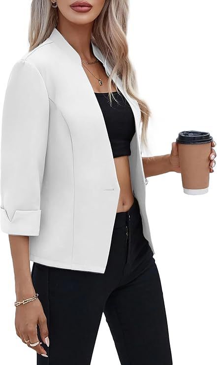 ng2510292 European And American Cross-border Summer Women's Solid Color Three-quarter Sleeve Lightweight Slim-fit Stand-up Collar_ecoleips.com