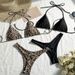 Women's Leopard Print Bikini Set - 4-Piece Sexy Split Swimwear For Beach & Hot Spring_ecoleips.com