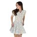 Floral Short Sleeved Dress Slim Fit Peter Pan Collar Single Breasted Short Skirt Summer New Elegant Sweet_ecoleips.com