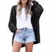 European And American Summer New 2025 Loose Solid Color Hollow Out Knit Cardigan, Foreign Trade Sweater For_ecoleips.com