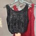 Women's Clothing Sequined Camisole Top American Style Sleeveless Inner Clothing Sexy Mature New_ecoleips.com