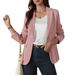 2025 European And American Women's Fashion Single-button Casual Front-open Long-sleeve Jacket Business Office Work Suit_ecoleips.com