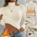 High Neck Knit Sweater Women's Long Sleeve Turtleneck Pullover Winter Warm Fleece Lined Slim Fit Casual Elegant Tops_ecoleips.com