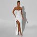 Women's Clothing Sexy Hot Girl Suit Winter New Buling Sequined Chest Wrap Top Hip Wrapped Half Length Slit Long Skirt_ecoleips.com