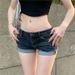 2025s American Style Spicy Girl Low Waist Denim Shorts For Women 2025 Spring Summer New Slim Fit Flared Elastic Hot Pants_ecoleips.com