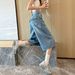 Women's High-Waisted Slimming Cropped Wide Leg Jeans American Retro Style Loose Straight Leg Six Point mid Length Summer Pants_ecoleips.com