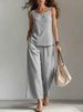 Women's Cotton Linen Vacation Vest And Pants Set Multiple Colors Sizes American Style In Stock_ecoleips.com