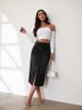 K Sexy And Spicy Girl Half Skirt A-line Style Slit Slimming Denim Half Skirt_ecoleips.com