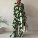 Women's Clothing Style Printed Jumpsuit Loose Long Sleeve Top Straight Leg Romper Casual Vacation Dress For Women_ecoleips.com