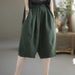 Suitable For All Seasons Women's Versatile Wide-Leg 100kg Youthful Fashionable Linen Ethnic Style Elastic Waist Mid-Length Pants_ecoleips.com