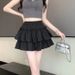 American Style Sexy Leopard Print Double Layer Cake For Women 2025 Summer Elastic High Waist Slimming Puffy A-line Short_ecoleips.com